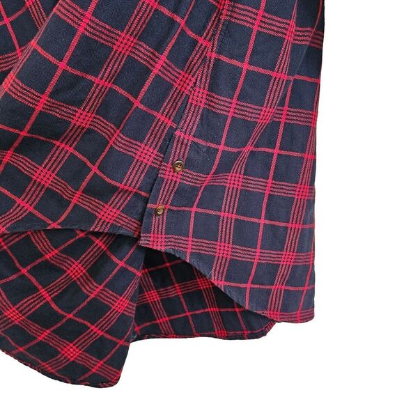 L.L. Bean Wicked Good Plaid Shirt Womens Size L Petite Button Up Top Red Navy - Picture 5 of 8